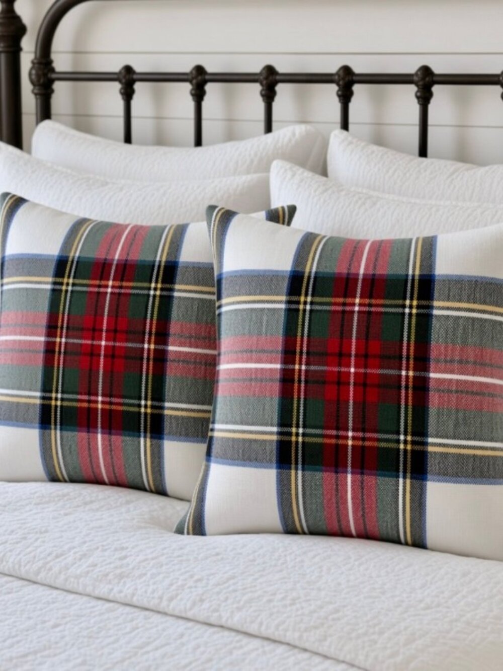 2 Pottery Barn STEWART Plaid Christmas - Holiday 20" Pillow Covers Tartan custom